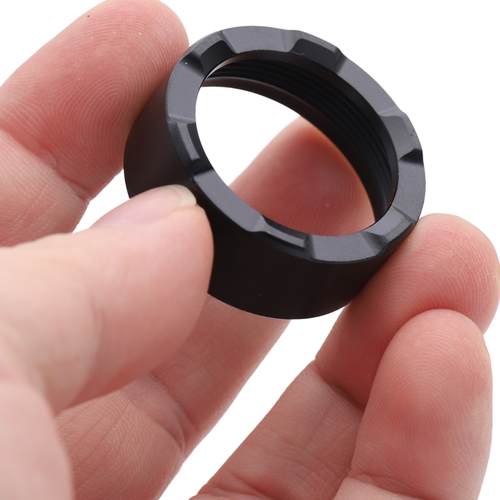 black stainless steel bezel, suitable for T8 flashlight