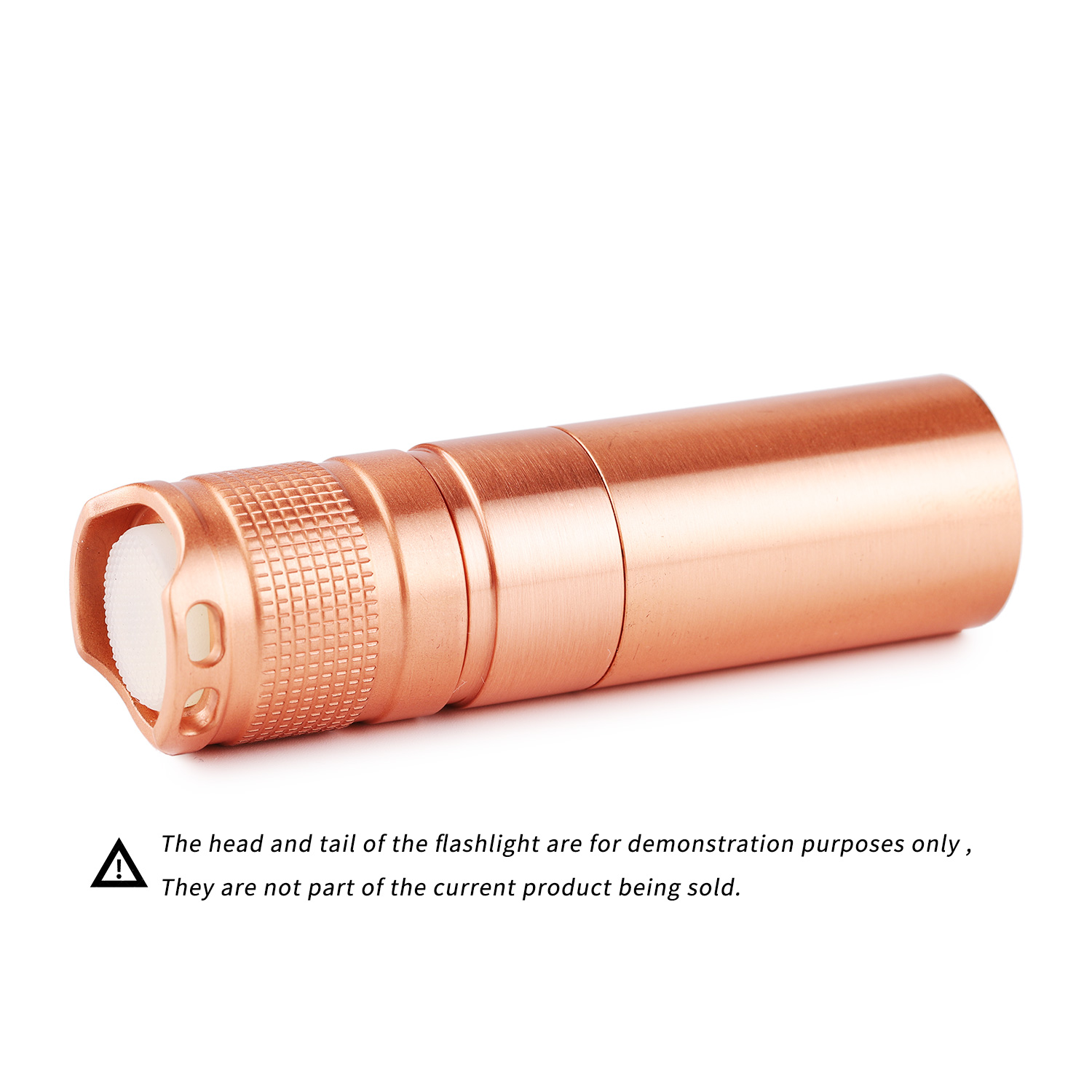 copper 18350 short tube for S2+ flashlight, rectangular thread