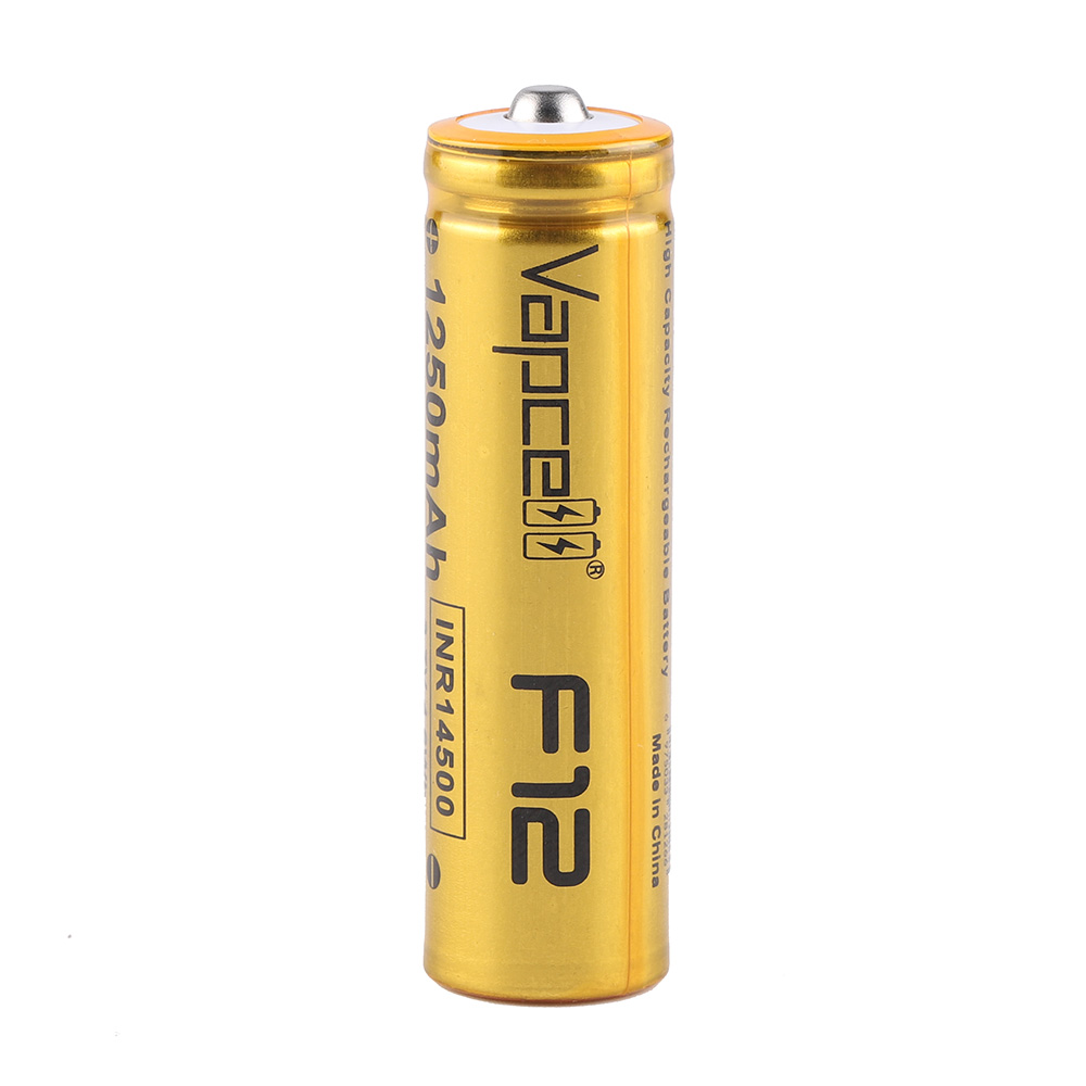 Vapcell F12 14500 battery 1250mAh , max 3A output