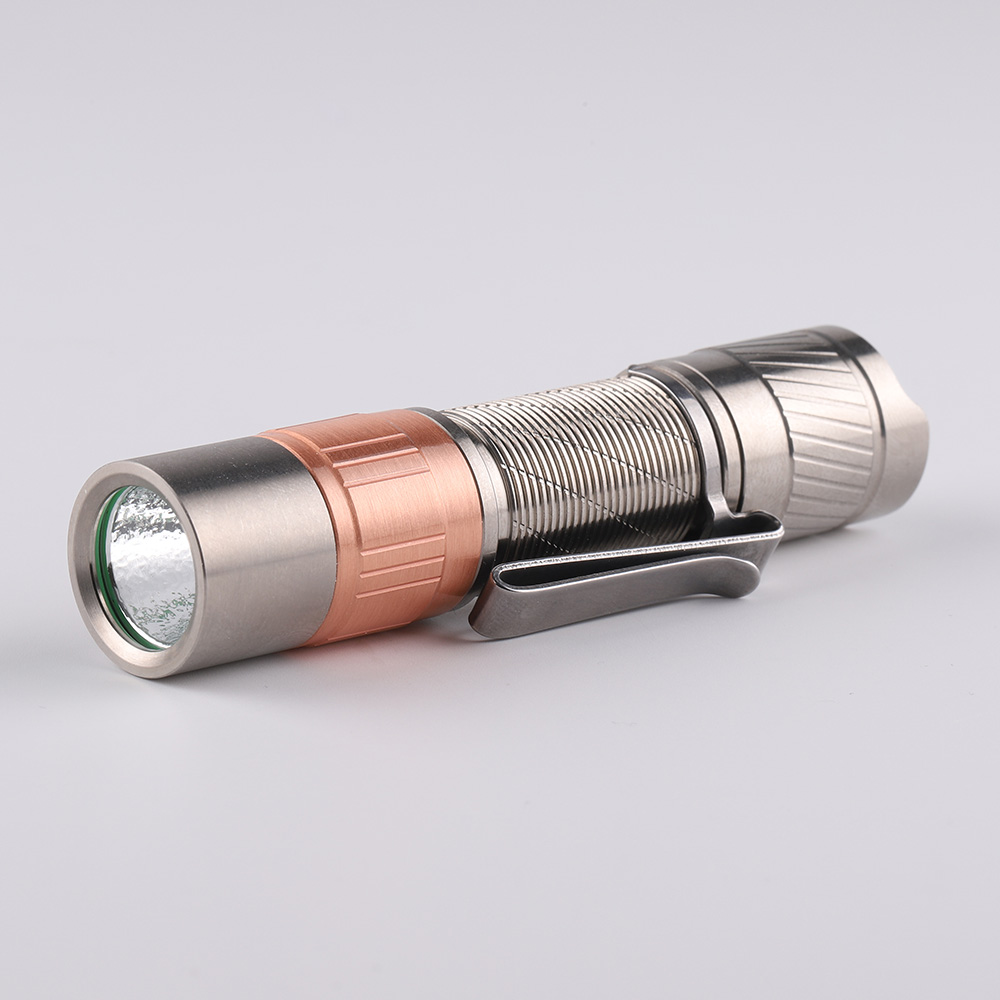 Convoy T3 copper head titanium glossy AA 14500 flashlight
