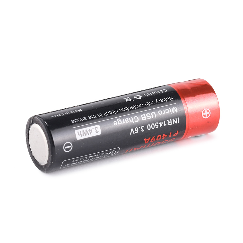 Vapcell P1409A 14500 lithium battery with micro USB charging port
