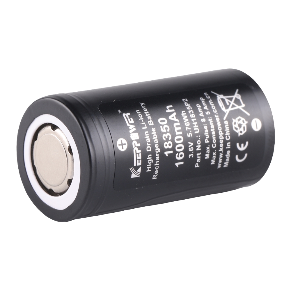 (2 pieces/pack)  keeppower 18350 lithium battery, 1600mAH