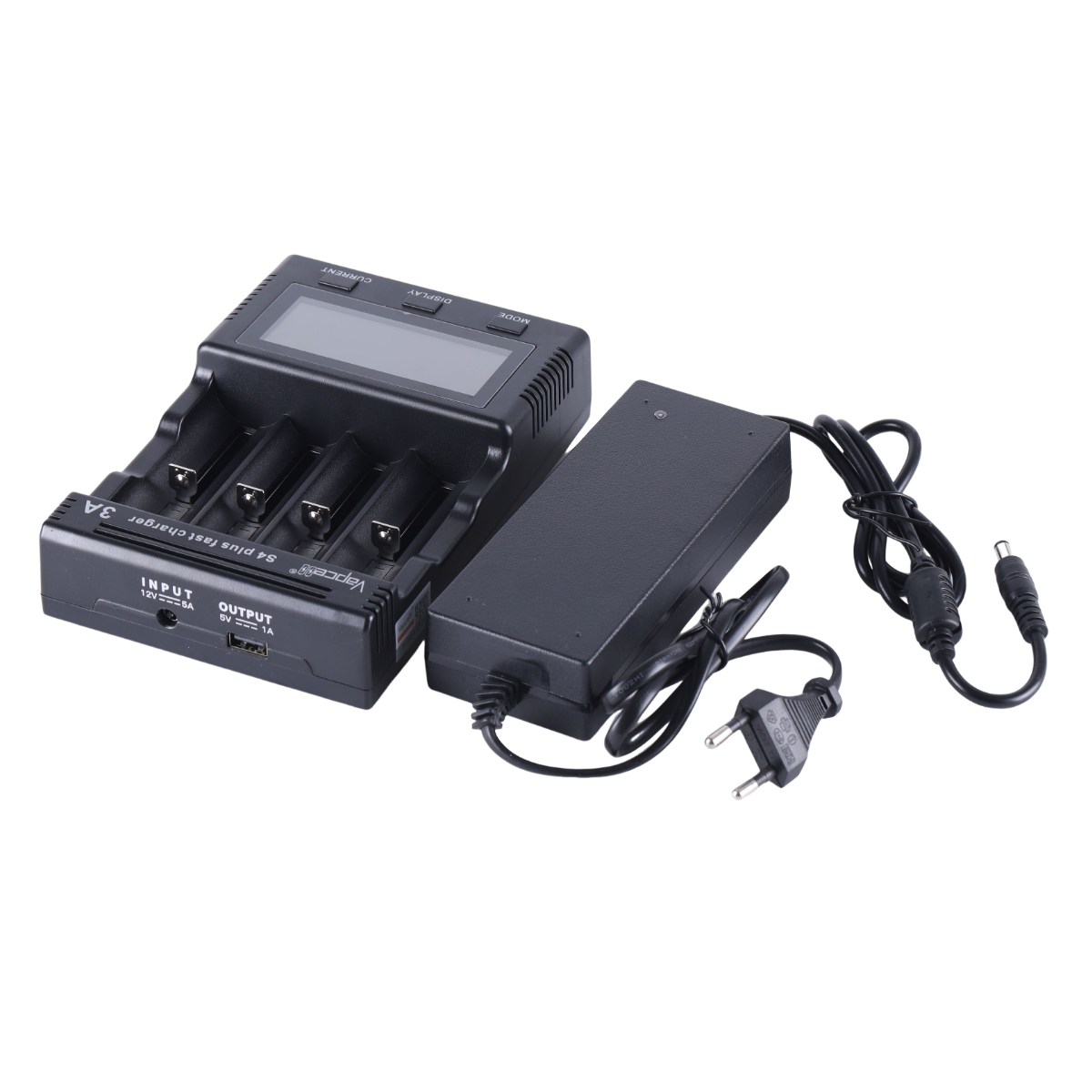 Vapcell S4 Plus V3.0 — 4‑Bay 3A Intelligent Fast Charger (Up to 12A Total)