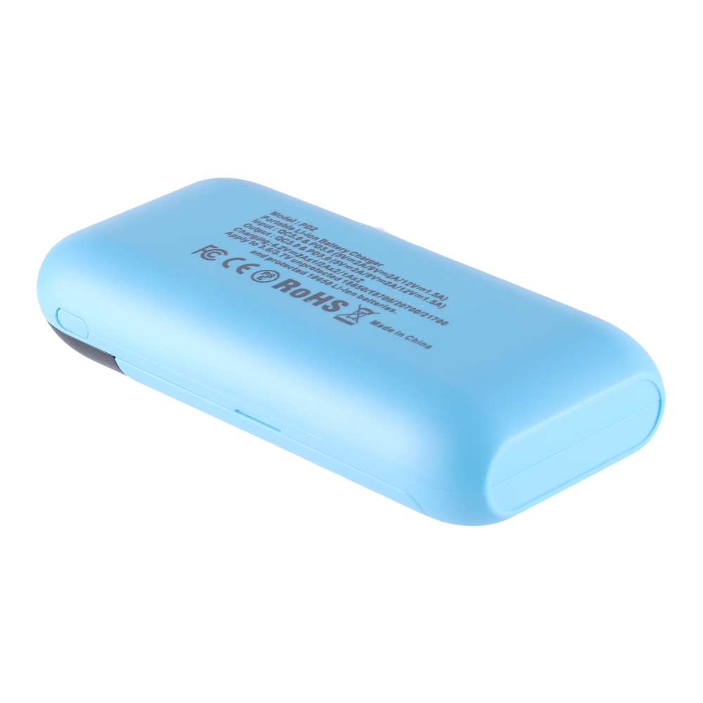 Yonii PD2 charger for 18650 21700 lithium battery, blue color