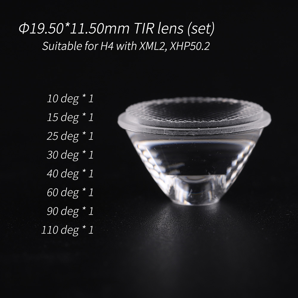 TIR lens for H4 with SST40 XHP50.2, 8 kinds in one pack