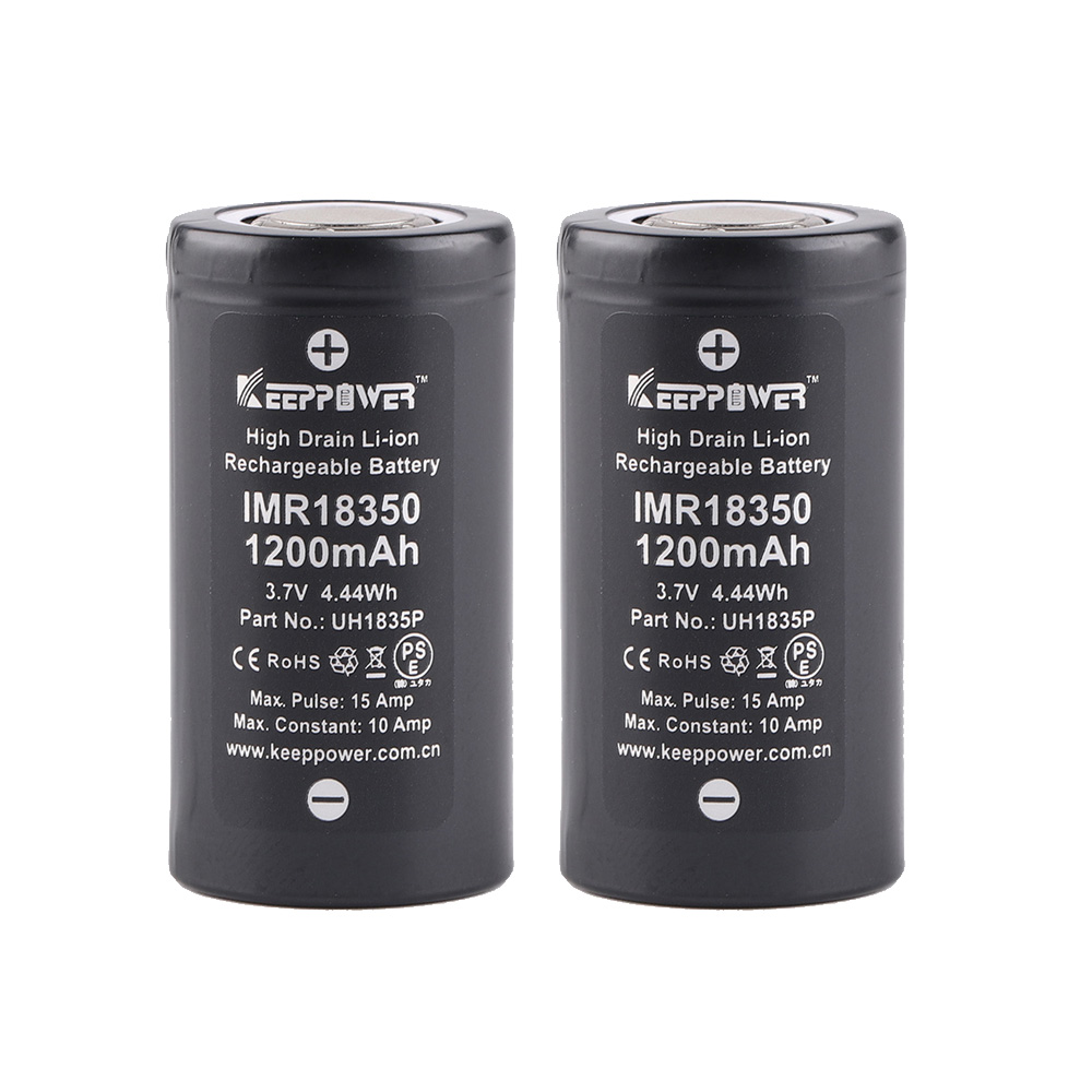 (2 pieces/pack)  keeppower 18350 lithium battery, 1200mAH