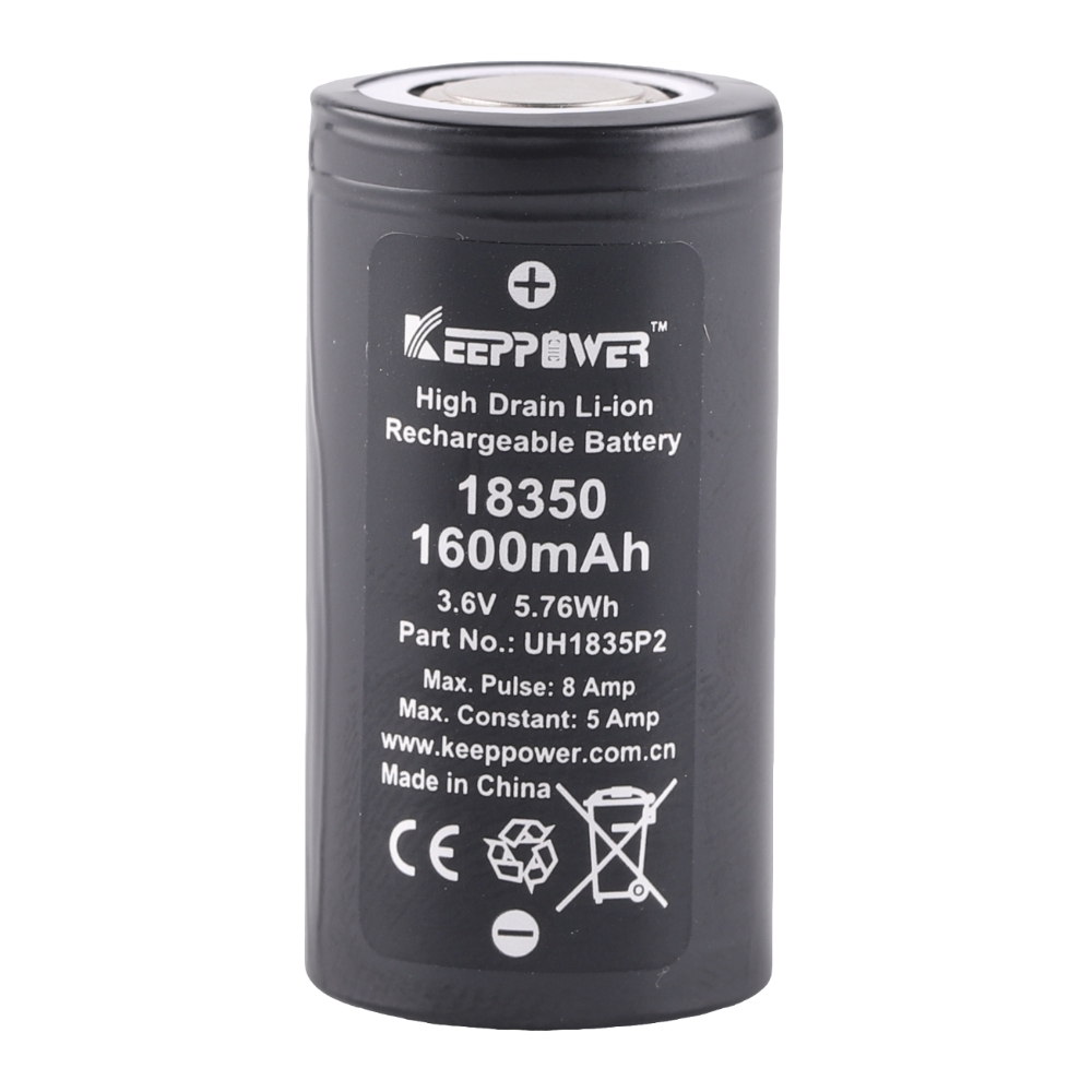 (2 pieces/pack)  keeppower 18350 lithium battery, 1600mAH