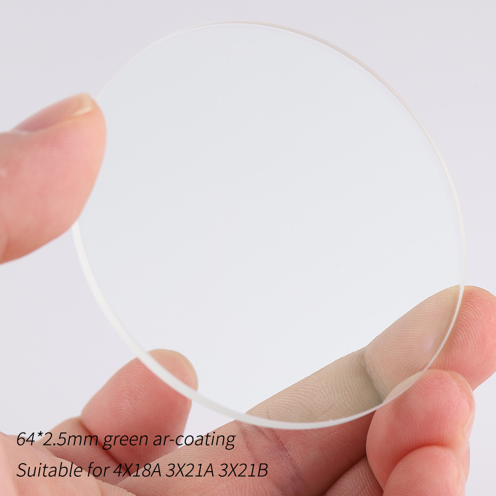 64*2.5mm green ar-coating glass lens for 4X18A 3X21A 3X21B