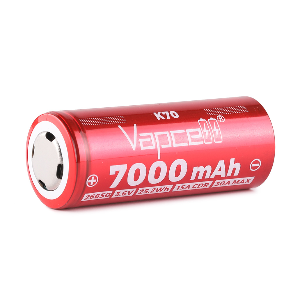 Vapcell K70 7000mAh 26650 lithium battery , top-head