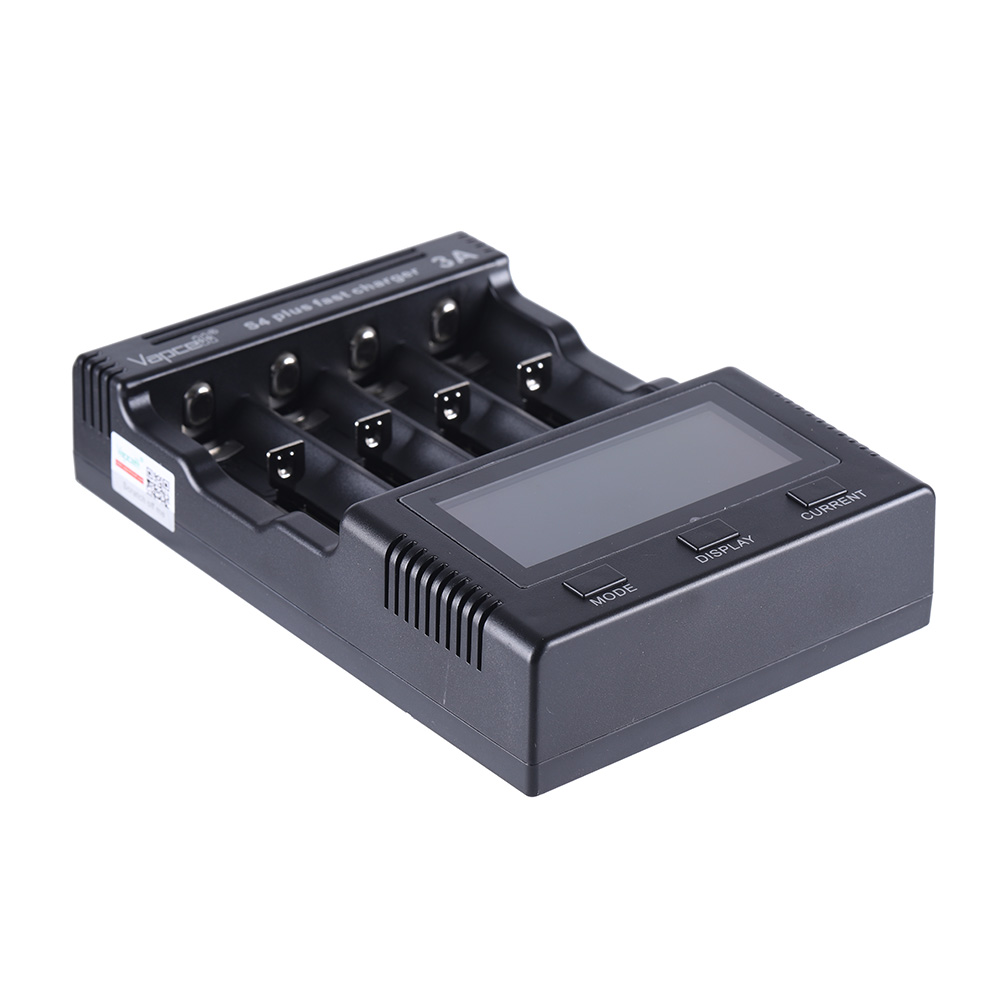 Vapcell S4 Plus V3.0 — 4‑Bay 3A Intelligent Fast Charger (Up to 12A Total)