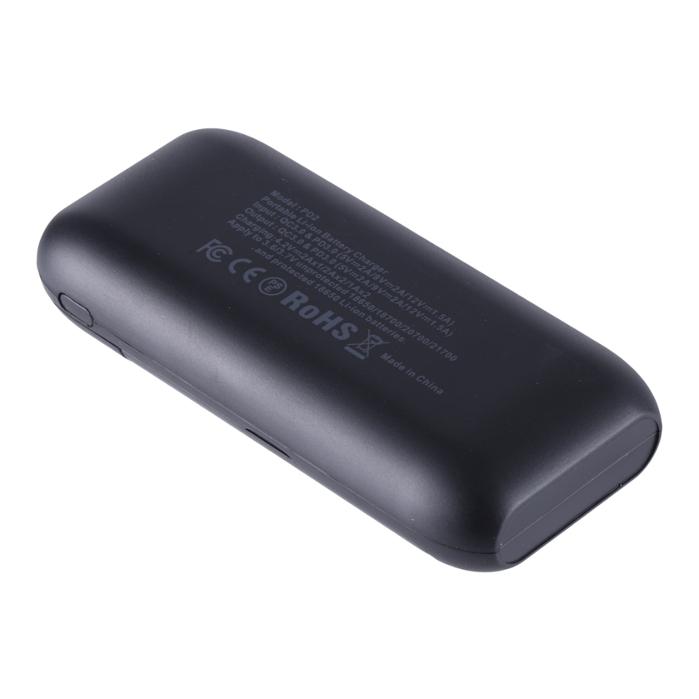 Yonii PD2 charger for 18650 21700 lithium battery, black color